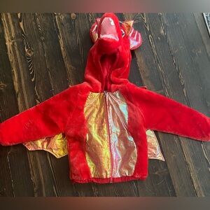 Vintage Kids Dragon Costume/ 5T Red/ zip up like Jacket with a hood